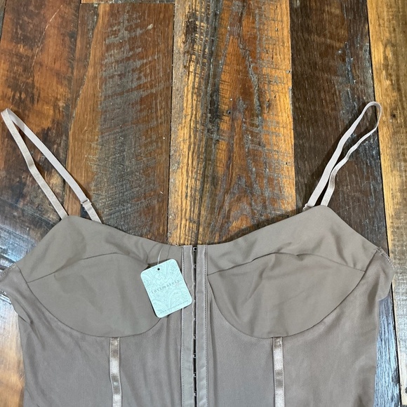 Intimately By Free People Cocoa Brown Corset Bodysuit Women’s Size XL NWT - Picture 3 of 10